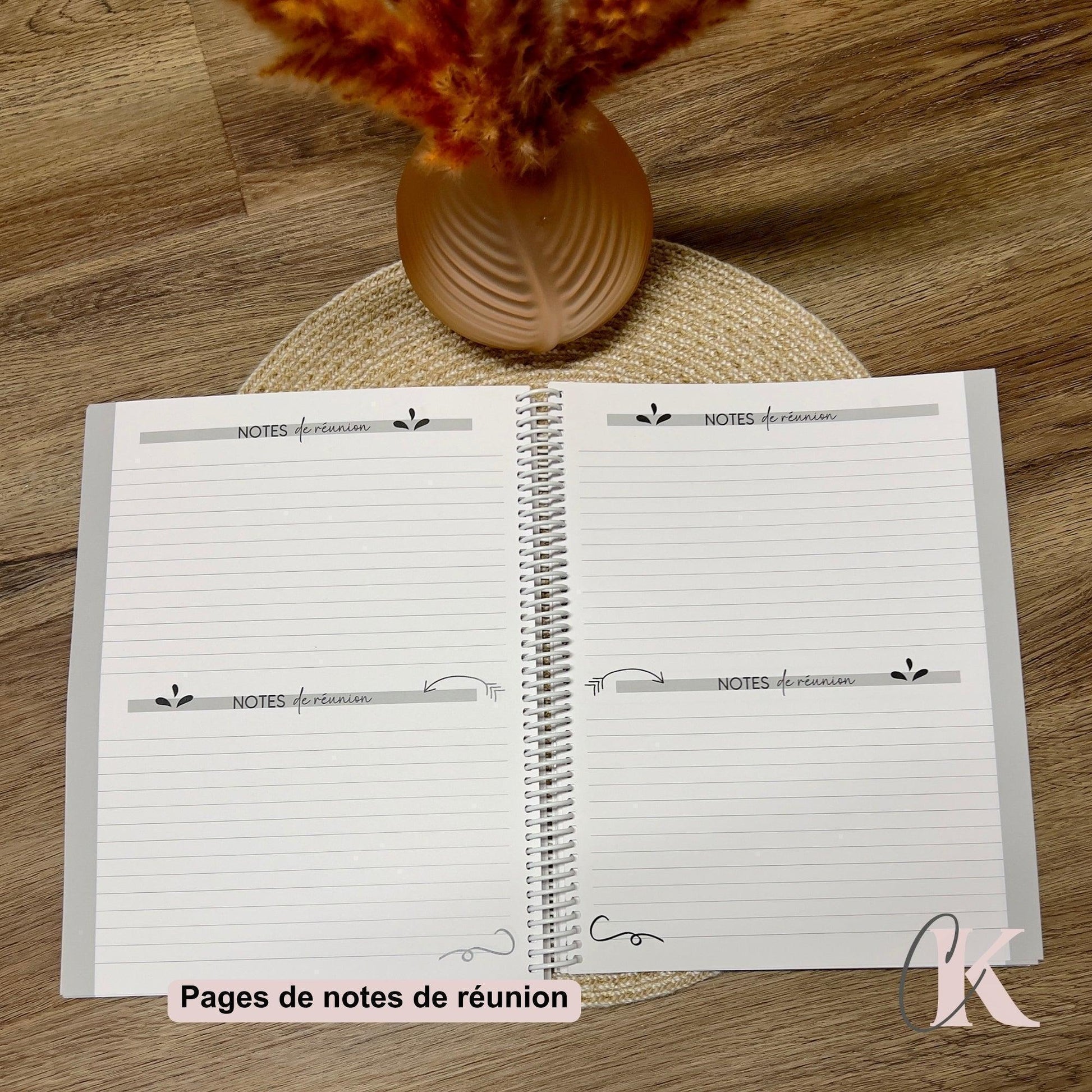 Agenda Planificateur Enseignant 2025-2026 Rose Poudré | Pastel Signature - Créations KingA+