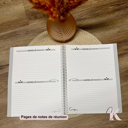 Agenda Planificateur Enseignant 2025-2026 Rose Poudré | Pastel Signature - Créations KingA+