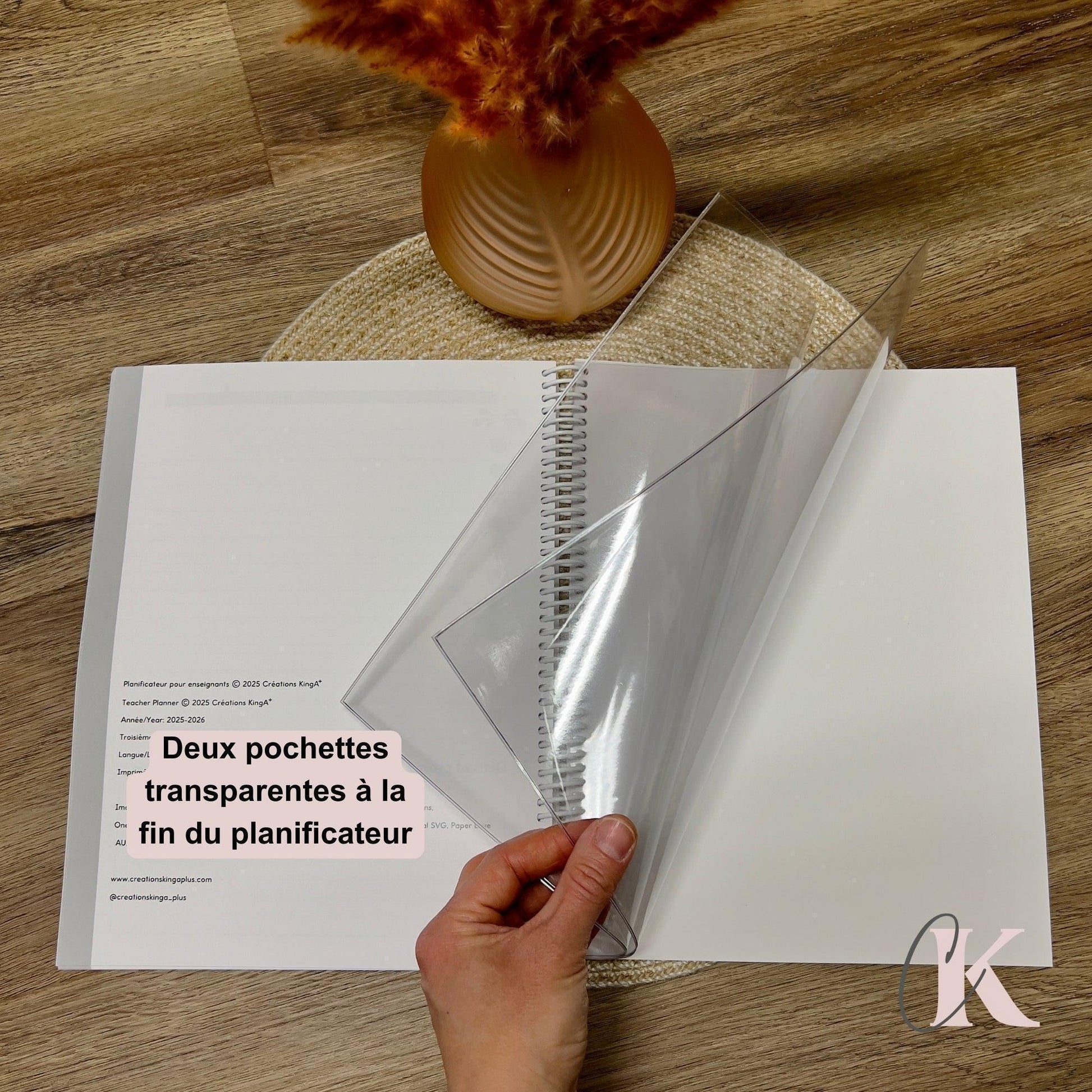 Agenda Planificateur Enseignant 2025-2026 Rose Poudré | Pastel Signature - Créations KingA+