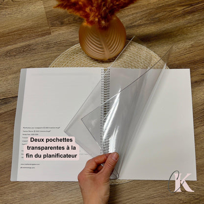 Agenda Planificateur Enseignant 2025-2026 Rose Poudré | Pastel Signature - Créations KingA+