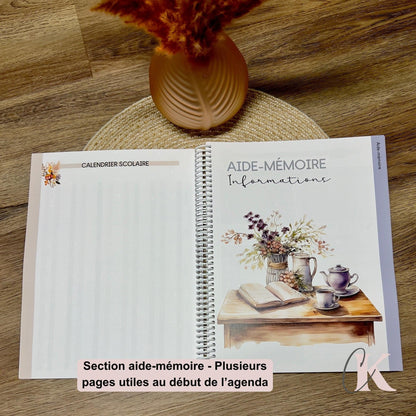 Agenda Planificateur Enseignant 2025-2026 Rose Poudré | Pastel Signature - Créations KingA+
